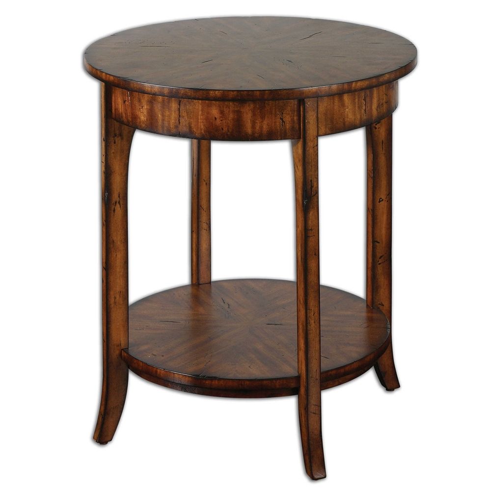 кофейный столик круглый деревянный классика