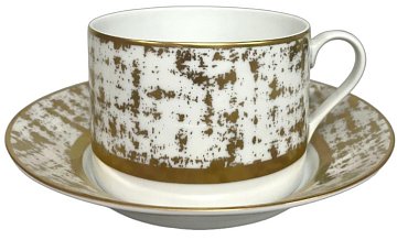 Чайная пара Tweed White&gold, комплект из 4-х шт